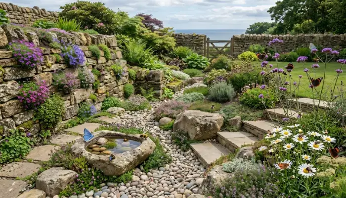 Wildlife-friendly rock garden 